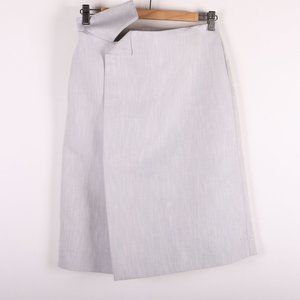 COS Gray Cotton Blend Textured Pencil Skirt